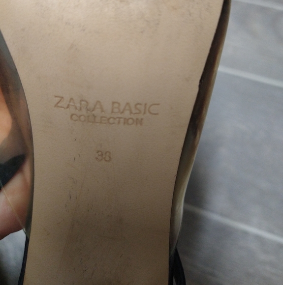 Zara Vynil Slingback Block Heel Pumps - Picture 7 of 9